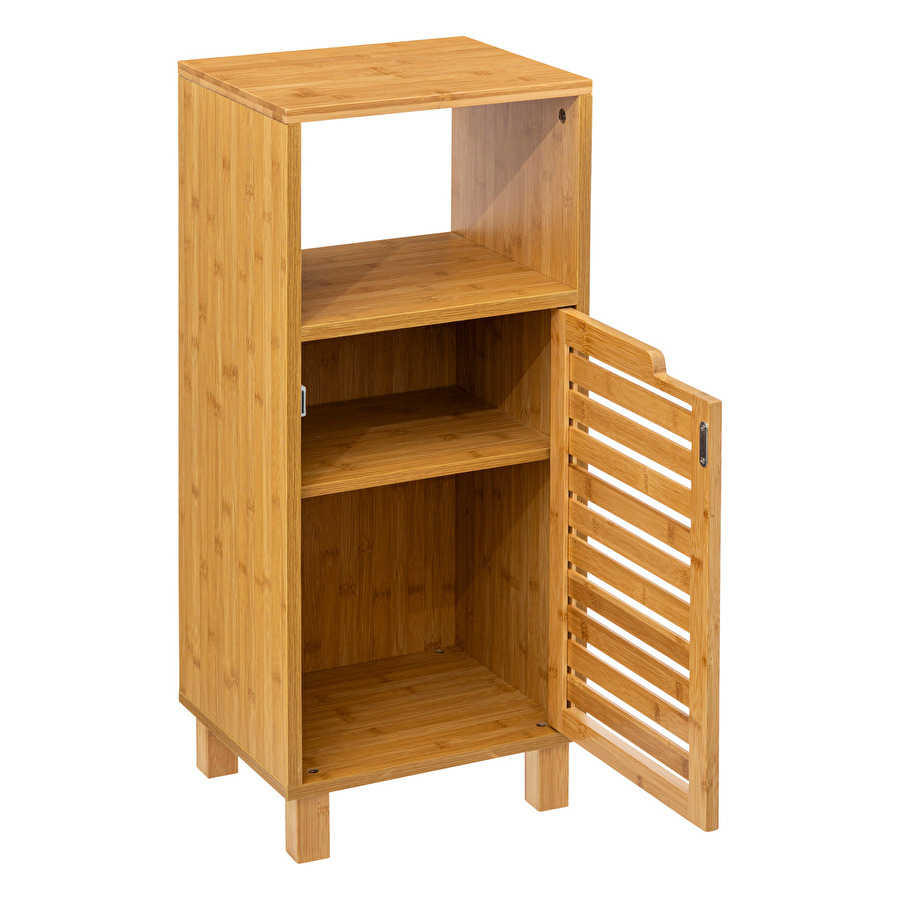 Meuble colonne 1 porte, bambou Sicela