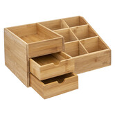 Organiseur 2 tiroirs/ 6 compartiments Bambou