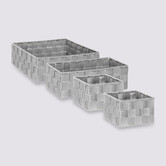 4 paniers biseauté, gris Lise
