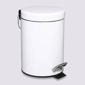 Poubelle ronde métal 3l, blanc Colorama