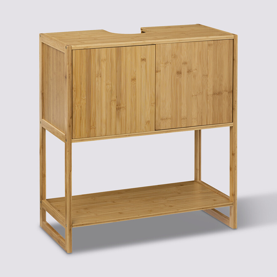 Meuble Vasque 2 Portes Naturéo Blanc - Dimensions 70x33x80 Cm, Pour Salle De Bain - 6